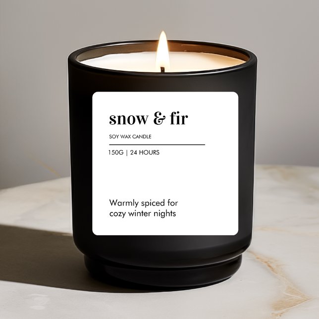 Minimalistische Sojaskerze | Gemütlicher Winter Quadratischer Aufkleber (Von Creator hochgeladen)