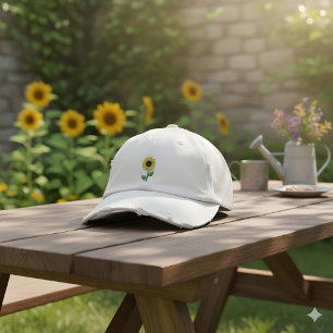 Minimalistische Sonnenblume bestickte Baseballkapp Baseballkappe