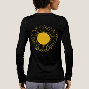 Minimalistische Sonnenblume Botanische Kunst Tri-Blend Shirt