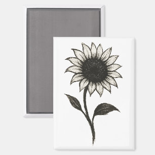 Minimalistische Sonnenblume – Elegantes botanische Magnet