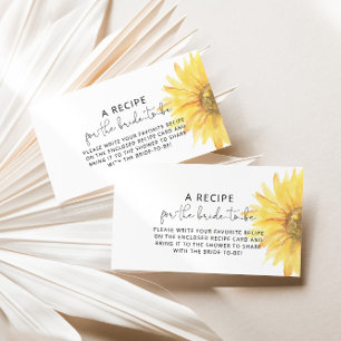 Minimalistische Sonnenblume Rezept für die Braut Begleitkarte