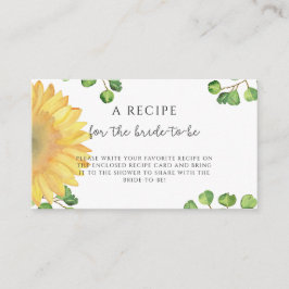 Minimalistische Sonnenblume Rezept für die Braut Begleitkarte