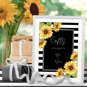 Minimalistische Sonnenblumenbeißgeschenke Poster
