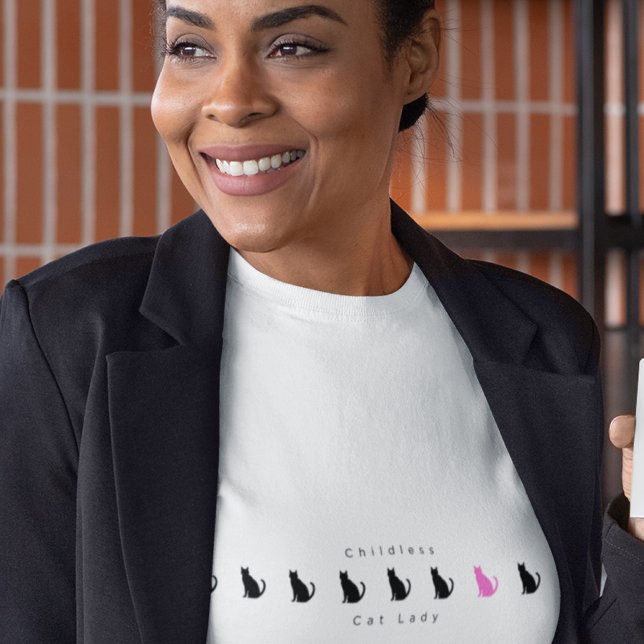 Minimalistische, sonnige katzenlose Lady T-Shirt (Von Creator hochgeladen)