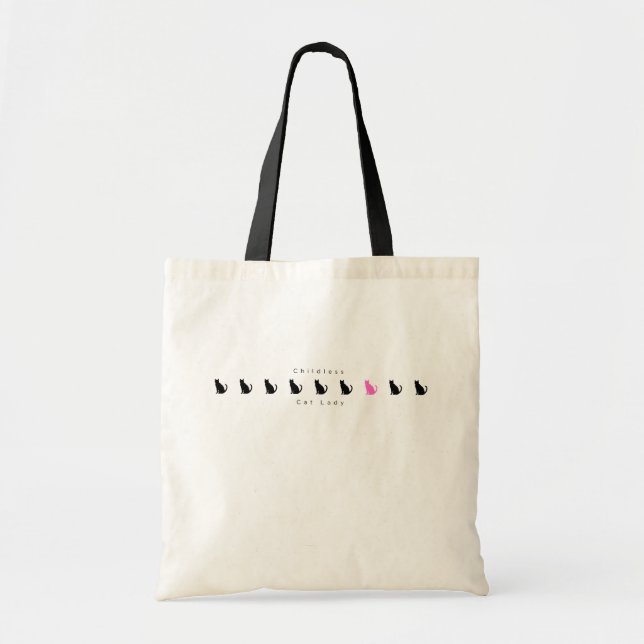 Minimalistische, sonnige katzenlose Lady Tragetasche (Vorne)