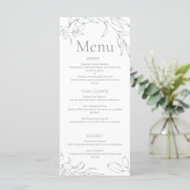 Minimalistische Speisekarte für Blumenzehen Menükarte