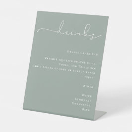 Minimalistische Speisekarte mit grünen Getränken Sockelschild