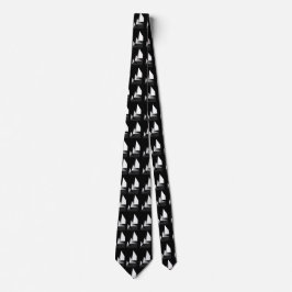 Minimalistische Spitze aus Schwarz und Weiß Geomet Krawatte