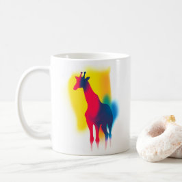 Minimalistische Spray Paint Giraffe Silhouette Kaffeetasse
