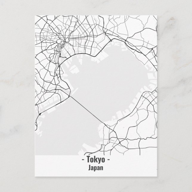 Minimalistische Stadt Tōkyō Postkarte (Vorderseite)