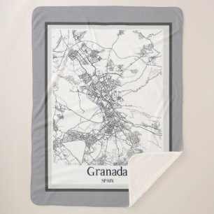 Minimalistische Stadtkarte von Granada Sherpadecke