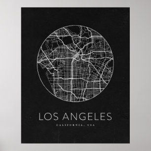 Minimalistische Stadtkarte von Los Angeles Poster