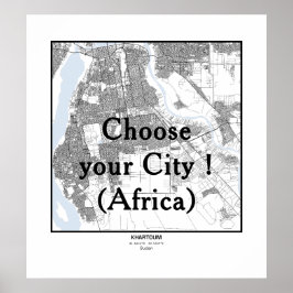 Minimalistische Stadtplakat-Linienkunst AFRIKA Poster