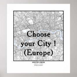 Minimalistische Stadtplakat-Linienkunst EUROPA Poster