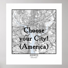 Minimalistische Stadtplakate Linienkunst AMERIKA Poster