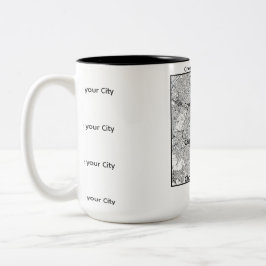 Minimalistische Stadtplan‑Tasse EUROPA Zweifarbige Tasse