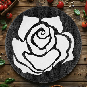 Minimalistische Stammesrose Schwarze Abstrakte Wei Schneidebrett