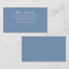 Minimalistische staubblaue Hochzeit Begleitkarte