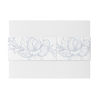 Minimalistische staubblaue Magnolia Einladungsbanderole