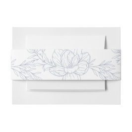 Minimalistische staubblaue Magnolia Einladungsbanderole