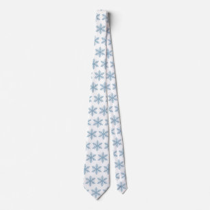 Minimalistische staubblaue Schneeflocke elegante W Krawatte
