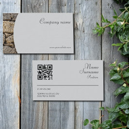 Minimalistische Steinfotografie QR Graue Visitenka Visitenkarte