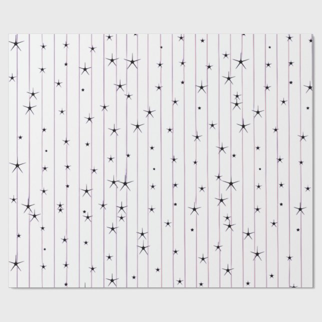 Minimalistische Sternen Geschenkpapier  (Flach)