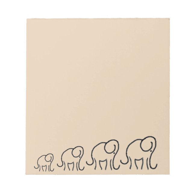 Minimalistische stilisierte Elefantenparade Notizblock (Vorderseite)
