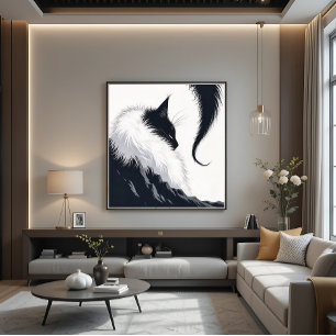 Minimalistische Stille Katze Leinwanddruck