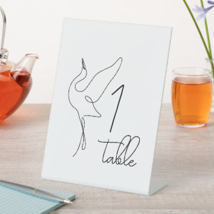 Minimalistische Storch neutrale Babyparty-Tischnum Sockelschild