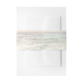 Minimalistische Strandhochzeit mit Sonnenuntergang Einladungsbanderole