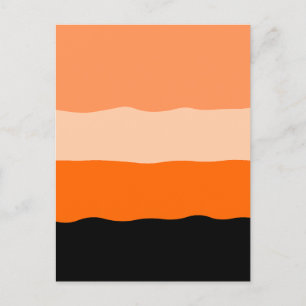 Minimalistische Streifen aus Orange und Schwarz Postkarte