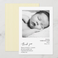 Minimalistische Streifen-Baby-Foto Gelb Geburt Ank