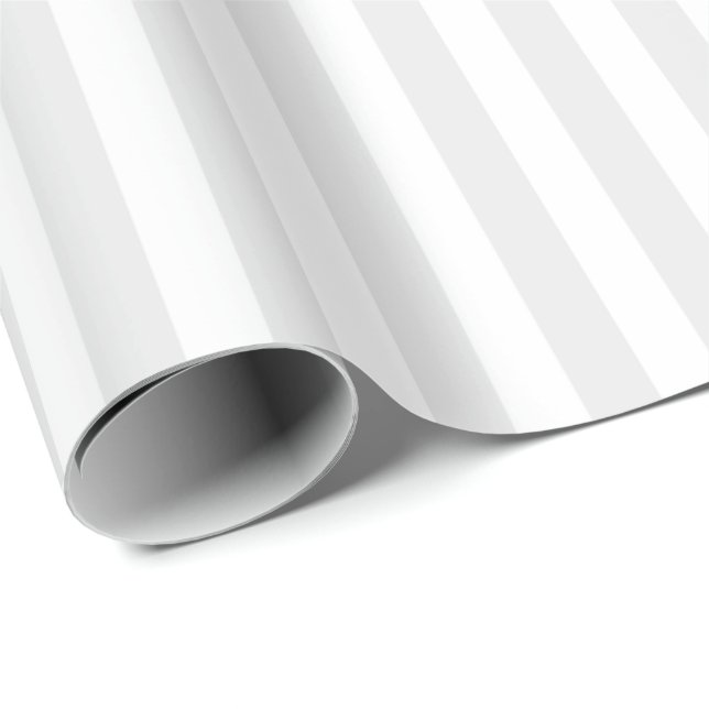 Minimalistische Streifen, grau und weiß Geschenkpapier (Rolleneckpunkt)