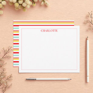 Minimalistische Streifen Klassischer Chic Mitteilungskarte