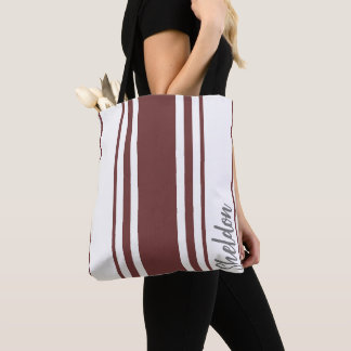 Minimalistische Streifen Monogramm Tasche