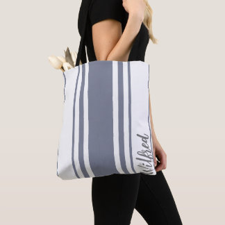 Minimalistische Streifen Monogramm Tasche