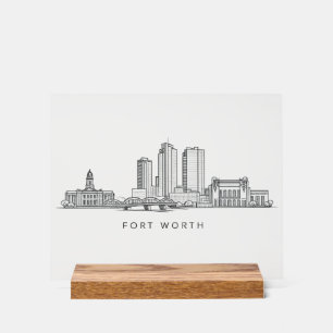 Minimalistische Strichzeichnung der Skyline von Fo Acrylschild