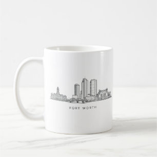 Minimalistische Strichzeichnung der Skyline von Fo Kaffeetasse