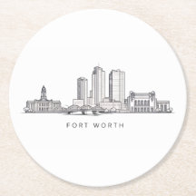 Minimalistische Strichzeichnung der Skyline von Fo