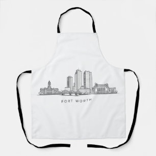 Minimalistische Strichzeichnung der Skyline von Fo Schürze