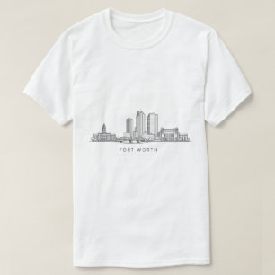 Minimalistische Strichzeichnung der Skyline von Fo T-Shirt
