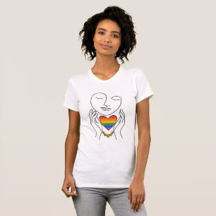 Minimalistische Strichzeichnung Mensch Stolz Regen T-Shirt