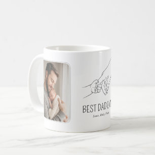 Minimalistische Strichzeichnung zum Vatertag Foto Kaffeetasse