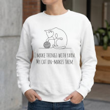 Minimalistische Strick- und Häkelliebhaberin Katze