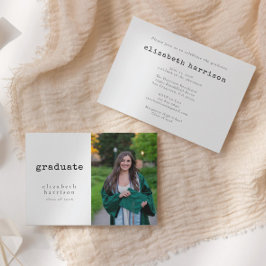 Minimalistische Stylish Foto Graduation Party Einladung