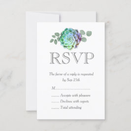 Minimalistische Succules Wedding RSVP Cards Karte