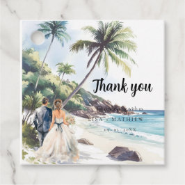 Minimalistische Summer Beach Hochzeit in Urlaubsor Geschenkanhänger