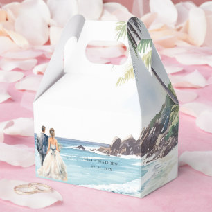 Minimalistische Summer Beach Hochzeit in Urlaubsor Geschenkschachtel