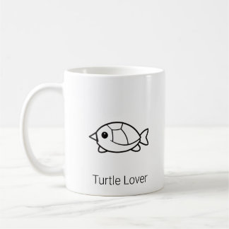 Minimalistische süße Schildkröte Line-Art-Kaffeeta Kaffeetasse